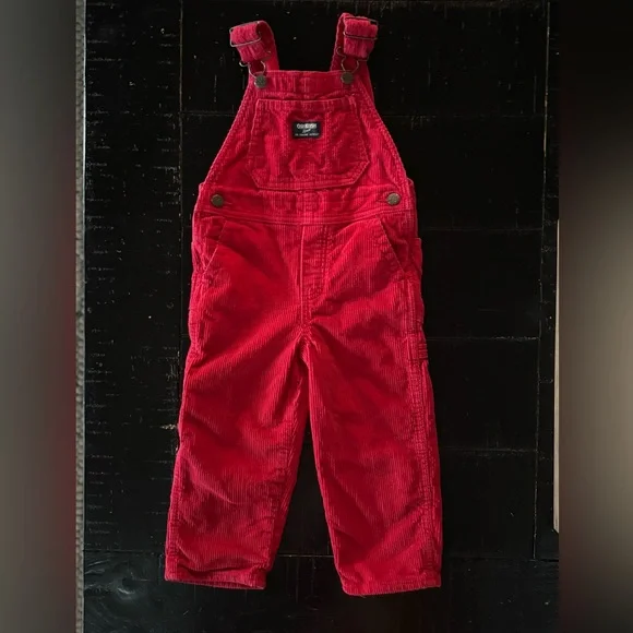 3T OshKosh B'gosh Red Overalls Dennis the Menace or Chucky Costume - Picture 4 of 10